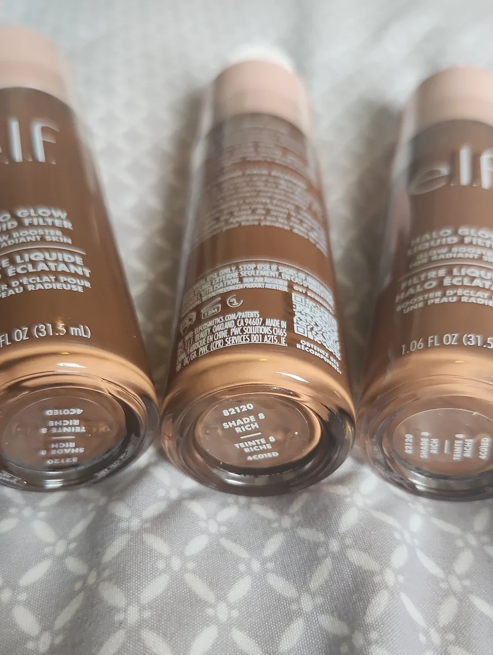 2× E.L.F. Halo Glow Liquid Filter - Rich Shade #8